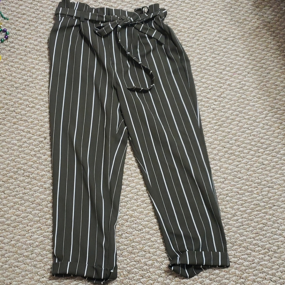Hunter Green Striped Pants